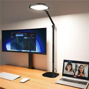 LED desk lamp tall adjustable office light 50 modes dimmable study reading lamp